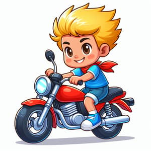 Young Bart Simpson Riding Red Motorcycle
