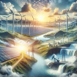 Renewable Energy-Powered Future: Wind Turbines, Solar Panels & Hydroelectric Dams