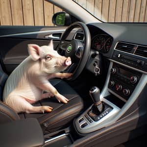 Intelligent Pig Drives Skoda Octavia | Funny Animal Automobile Scene