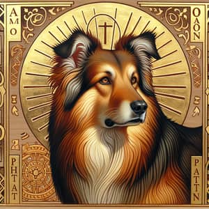 Patron: Faithful Canine in Orthodox Iconography Style