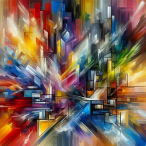 Vibrant Abstract Painting Featuring Contrasting Colors