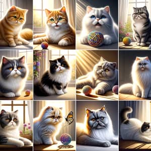 Delightful and Playful Cats in a Range of Colors
