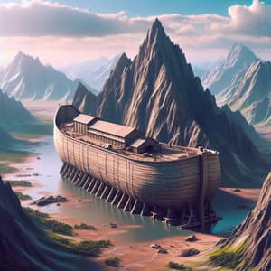 Noah's Ark Atop Monum. Mountain Landscape