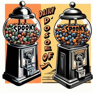 Spooky Vintage Gumball Machine Art