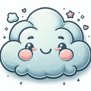 Whimsical 3D Fluffy Cloud Clipart Vector | Innocent Charm & Warmth