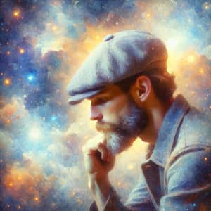 Celestial Impressionist Portrait of a Man | Cosmic Vibes