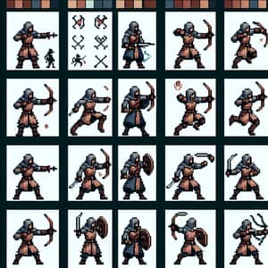 Fantasy Pixel Art Character Sprite Sheet | Action Poses | Dungeons and Dragons Style
