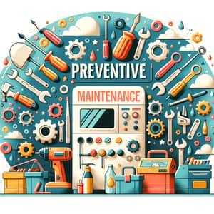 Whimsical Preventive Maintenance Image with Tools and Machines