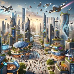 Future of Human Civilization: Vibrant Metropolis with Advanced Technology