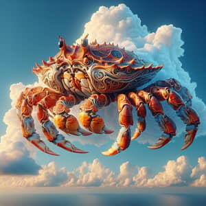 Vibrant Crab in Majestic Sky | Surreal Imagery