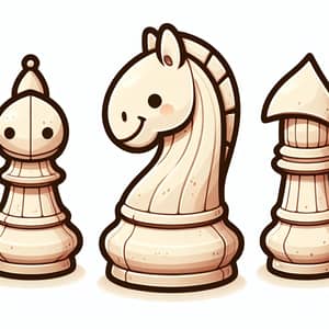 Cartoon Chess Knight Characters for Children's Drawing Book