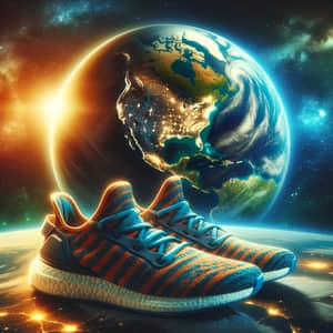 Planet Earth with Nike Athletic Shoes - Vibrant High-Resolution Image