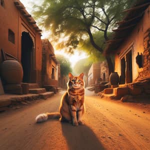 Majestic Domestic Cat in Ancient Indian Village | Rural Beauty