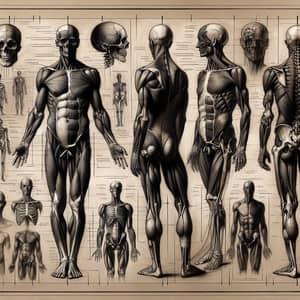 Detailed Charcoal Drawing of Human Anatomy | Educational Study