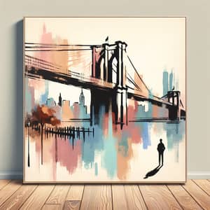 Brooklyn Bridge Painting: Pastel Colors, Introspection Theme