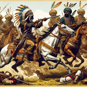 Seminole vs Ottoman Army Battle Painting 15th Century