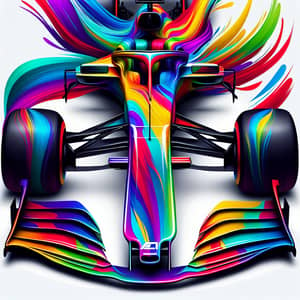 Vibrant Multicolour F1 Car | Racing Artwork