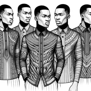 African-Inspired Men's Shirt Designs Featuring Diverse Models