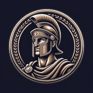 Male Roman Military Strategist Carved Cryptocurrency Coin Design