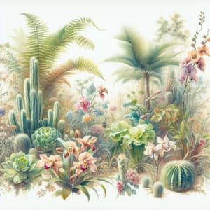 Diverse Plants in Watercolor Art | Botanical Tableau