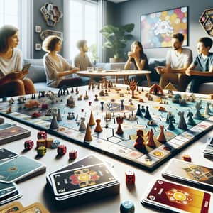 Modern Board Game Scene: Colorful Design & Strategic Play