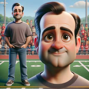Middle-Aged Man Pixar-Style Animation Character