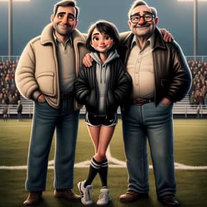 Heartfelt Pixar-Style Movie Poster Featuring Young Woman and Two Men
