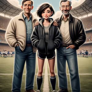 Emotive Pixar-Style Movie Poster: Young Woman with Two Men