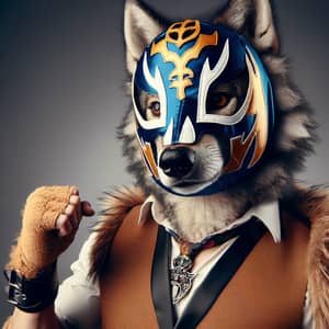 Wolf in Lucha Libre Mask - Intriguing Image