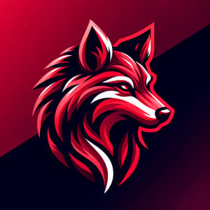 Crimson Red Wolf Vector Logo Design for Gaming Clan