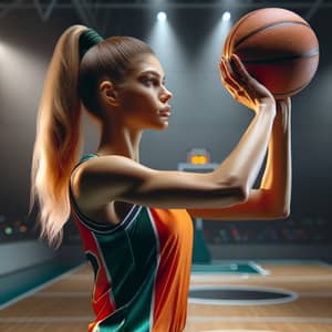 Caitlyn Clark | Female Basketball Player Shooting Three-Pointer