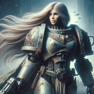 Futuristic Female Warrior with High-Tech Weaponry | Warhammer 40000 Inspired