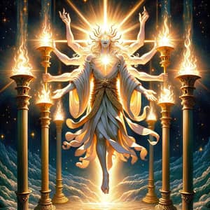 Golden Lampstands Revelation: Son of Man in Robe and Glory