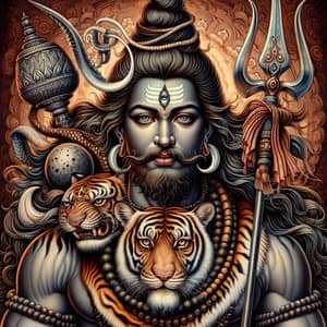 Artistic Representation of Hindu God Shiva