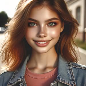 Captivating Portrait of a Teenage Girl with Auburn Hair