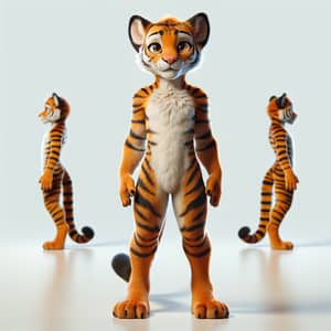 Young Anthropomorphic Tiger: A Stunning Display of Natural Beauty