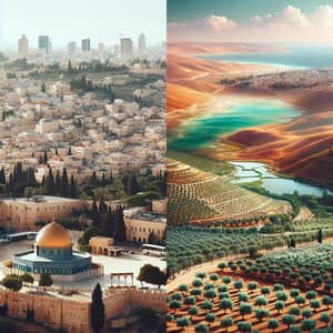 Aerial View of Jerusalem's Distinctive Architecture | Diverse Landscapes of Palestine
