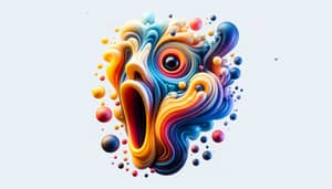 Abstract Surprise Emotion Image with Fluid Shapes and Color Spectrum