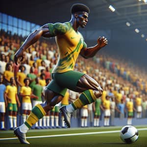 Pele - Soccer Legend in Yellow and Green Jersey | Exciting Game Moment
