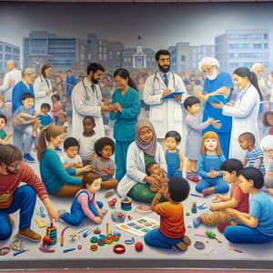 Diverse Early Intervention Wall Mural: Learning & Growth Scene