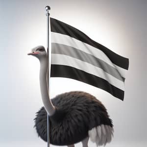 Proud Ostrich with Heterosexual Flag | Symbol of National Identity