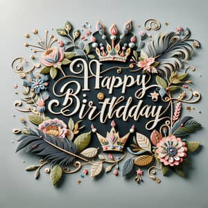 Beautifully Decorated Text: Happy Birthday