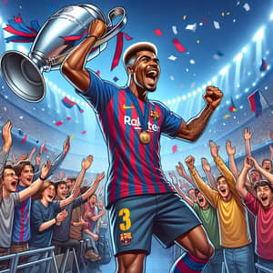 Afro-Brazilian Soccer Player Celebrates Champions League Victory
