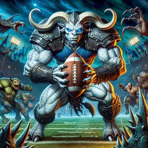 Fantastical Sports Scene: Action on a Combined Football-Fantasy Pitch