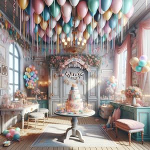 Vintage Charm Birthday Celebration in Colorful Scene