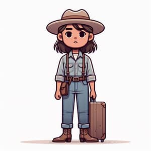 Curious Western Traveler Cartoon Character Design
