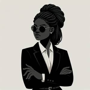 Professional Black Girl in Stylish Business Suit | Confident Pose