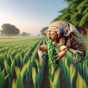 Insect Devouring Crops in Field - Agricultural Challenge