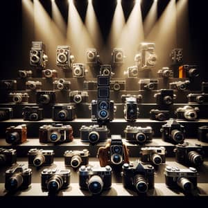 Vintage Cameras and Flash - Charismatic Chiaroscuro Display
