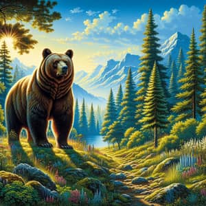 Majestic Bear in the Wilderness | Natural Habitat Scene